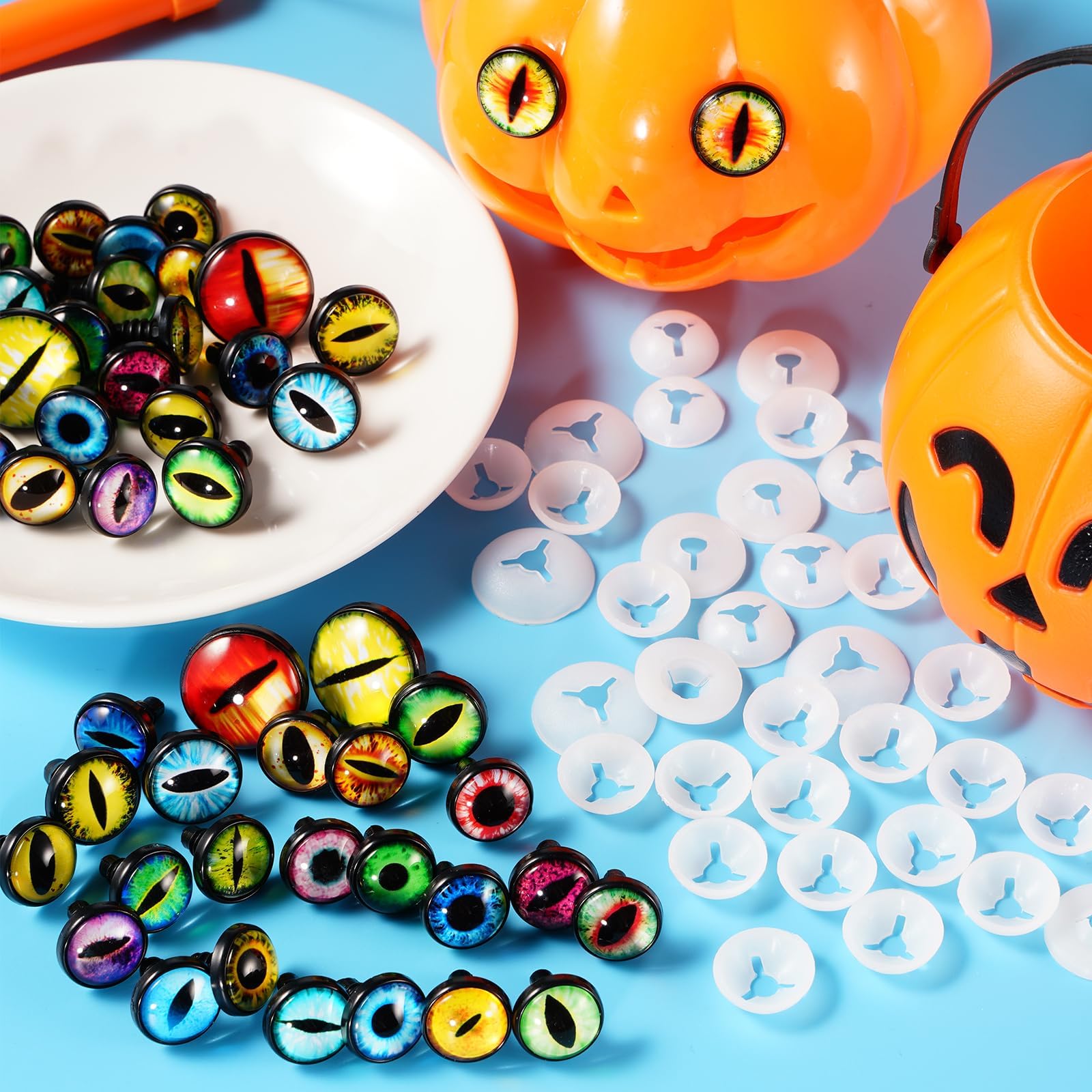 100 Yeux En Verre Ronds De 20 Mm - Pour Poupées, Jouets, Artisanat, Halloween - Couleurs Mélangées - Lot économique