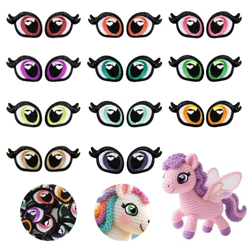 11 Pairs 30mm Embroidered Eyes for Amigurumi - MUCUNNIA