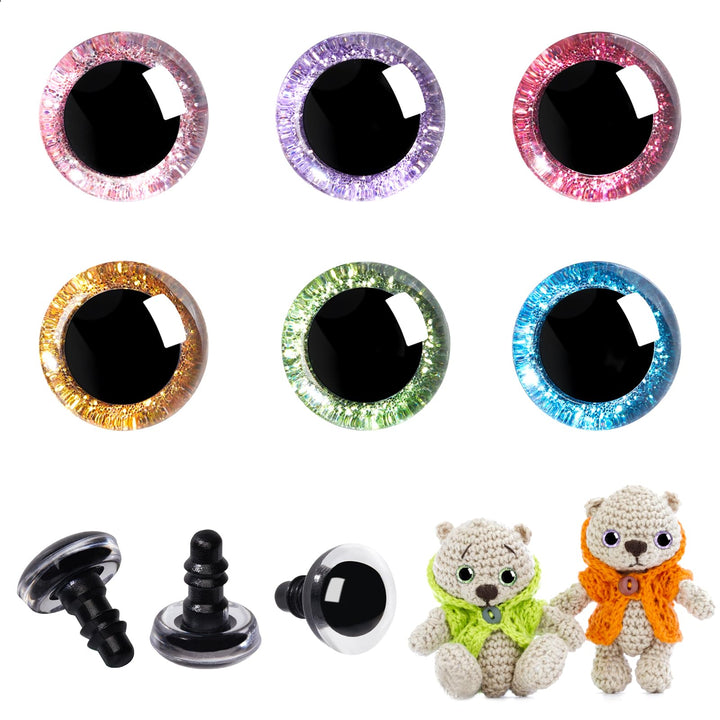 3D Glitter Plastic Safety Eyes - MUCUNNIA