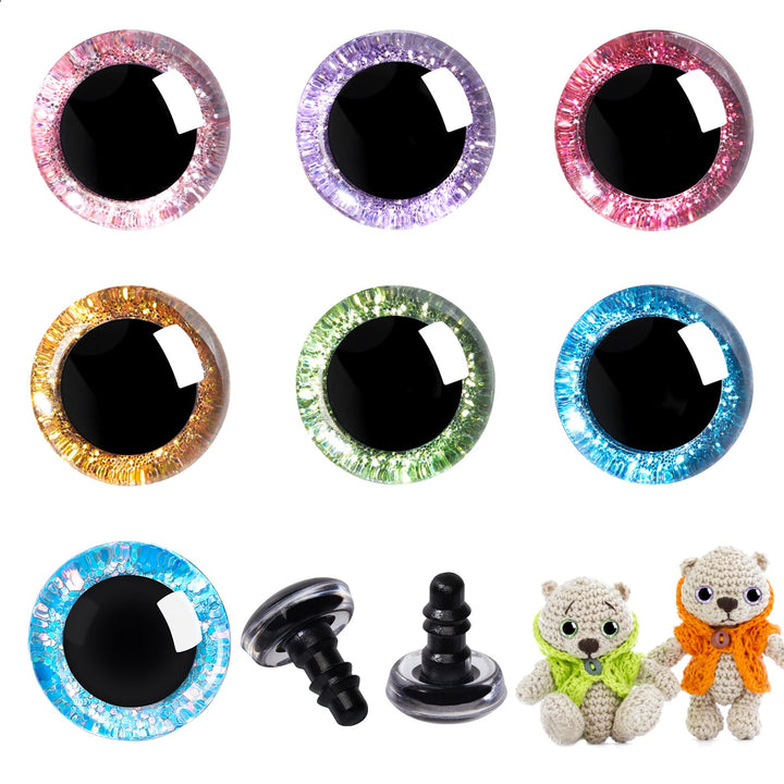 3D Glitter Plastic Safety Eyes - MUCUNNIA