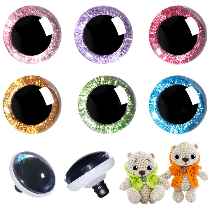 3D Glitter Plastic Safety Eyes - MUCUNNIA