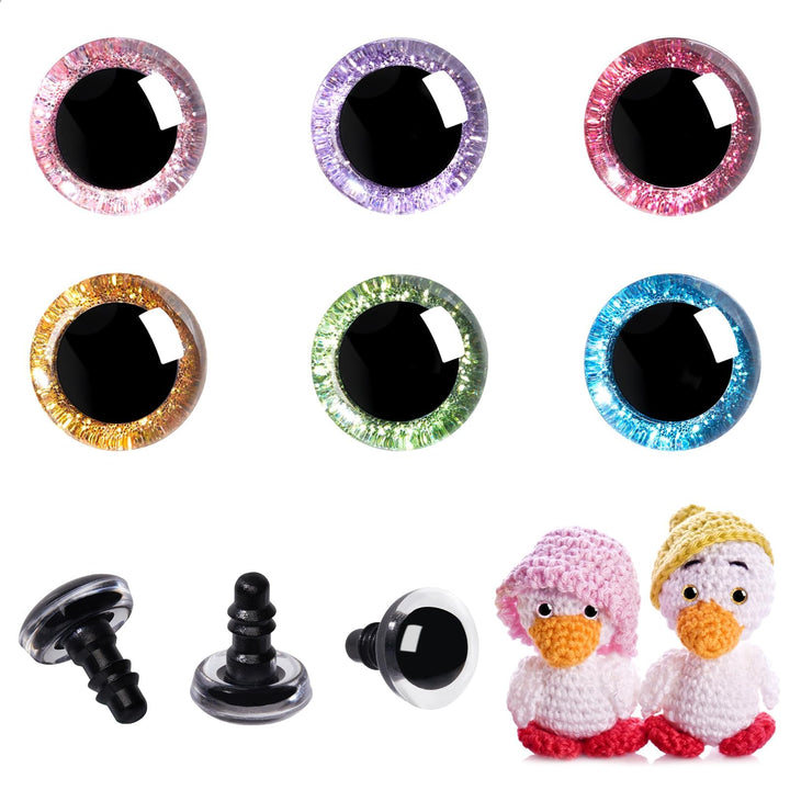 3D Glitter Plastic Safety Eyes - MUCUNNIA