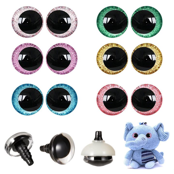 120pcs 3D Glitter Safety Eyes in Moon - MUCUNNIA