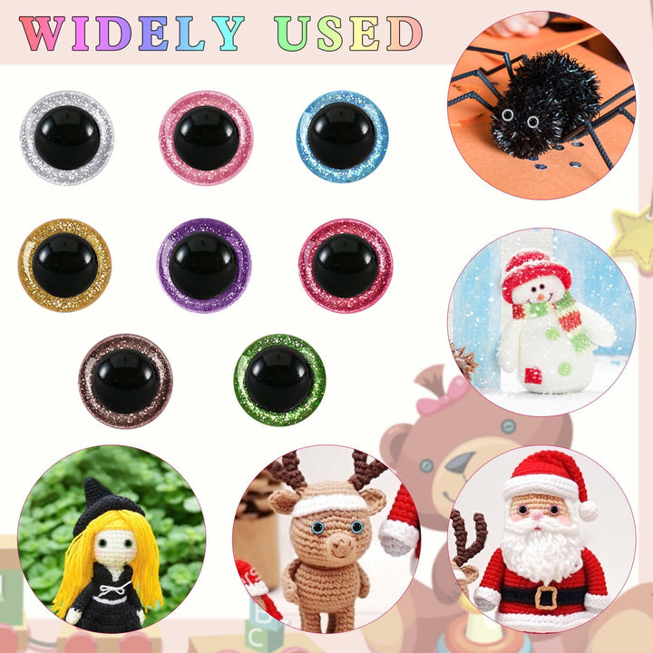 120pcs Safety Eyes Glitter Plastic - MUCUNNIA