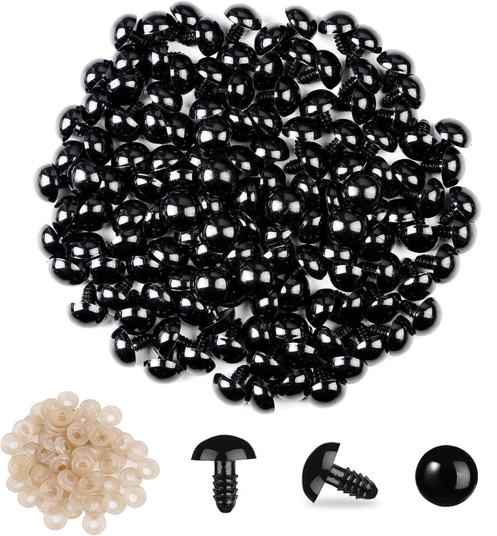 260Pcs Plastic Safety Eyes Black with Washers - MUCUNNIA