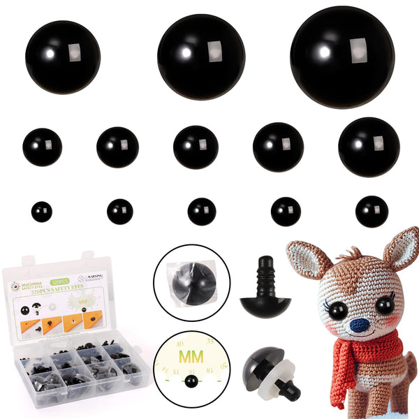 160Pcs 6-40mm Upgraded Safety Eyes for Crocheting - MUCUNNIA