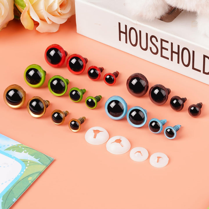 160pcs Colorful Plastic Safety Eyes with Washers - MUCUNNIA