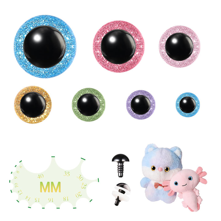 168Pcs 12-30mm Glitter Safety Eyes - MUCUNNIA