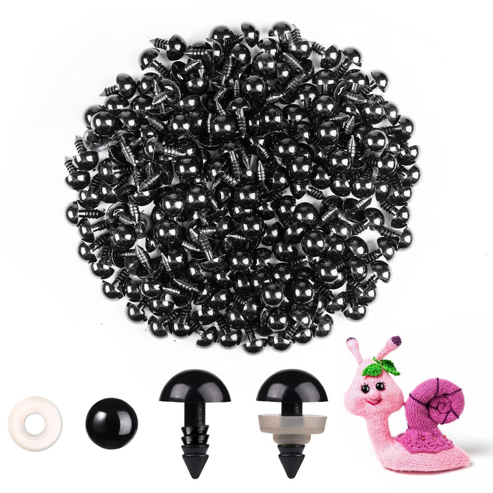 200Pcs Plastic Black Safety Eyes with Washers - MUCUNNIA