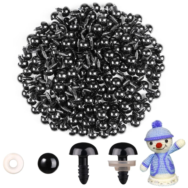 200Pcs Plastic Black Safety Eyes with Washers - MUCUNNIA