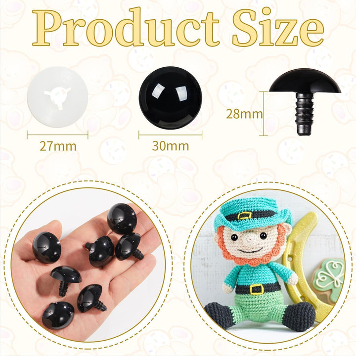 200Pcs Plastic Black Safety Eyes with Washers - MUCUNNIA