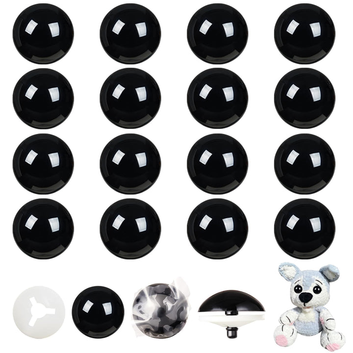 200Pcs Plastic Black Safety Eyes with Washers - MUCUNNIA