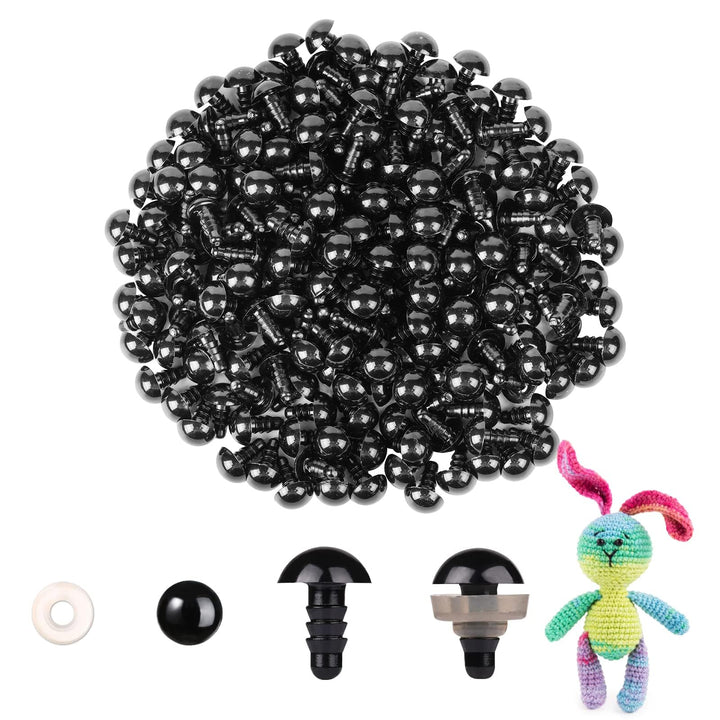 200Pcs Plastic Black Safety Eyes with Washers - MUCUNNIA