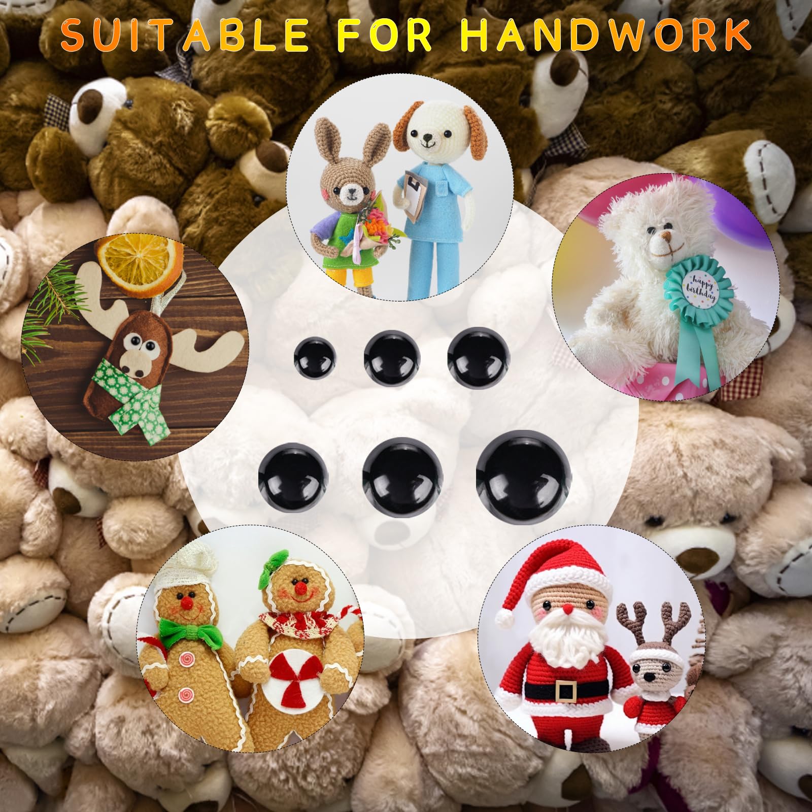 300Pcs Plastic Safety Eyes with Washers | MUCUNNIA