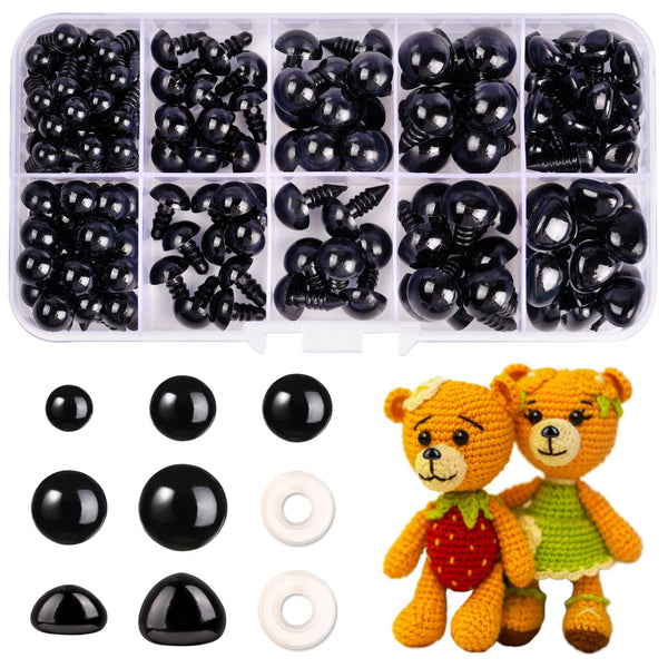 300pcs Plastic Black Safety Eyes and Noses - MUCUNNIA