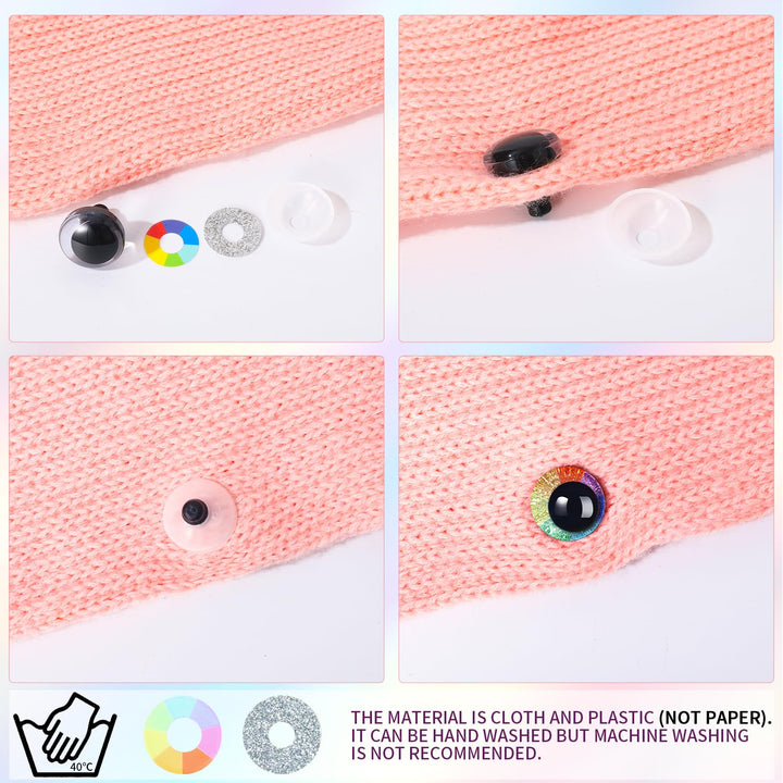 30Pcs 12-30mm 3D Rainbow Glitter Safety Eyes - MUCUNNIA