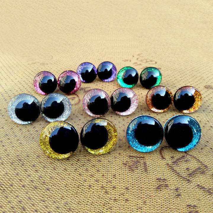 48pcs 3D Glitter Safety Eyes in Moon - MUCUNNIA