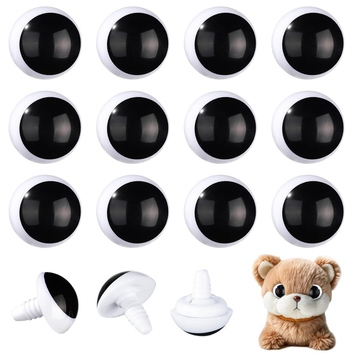 40Pcs 18mm Black and White Moon Safety Eyes - MUCUNNIA