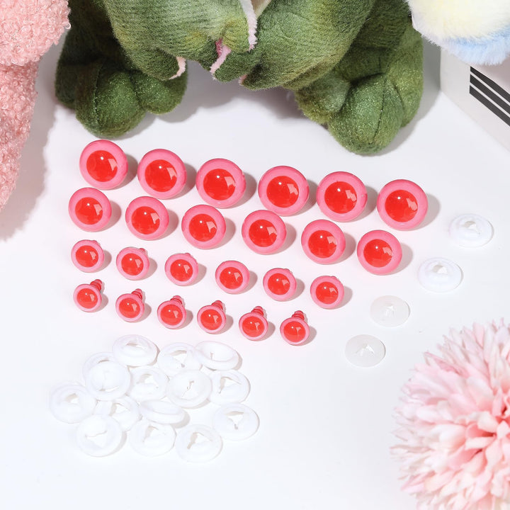 40Pcs Pink Plastic Safety Eyes with Washers - MUCUNNIA