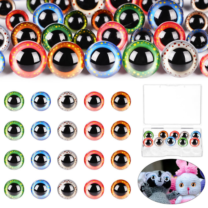 40Pcs Safety Eyes Spotted for Crocheting with Washers - MUCUNNIA