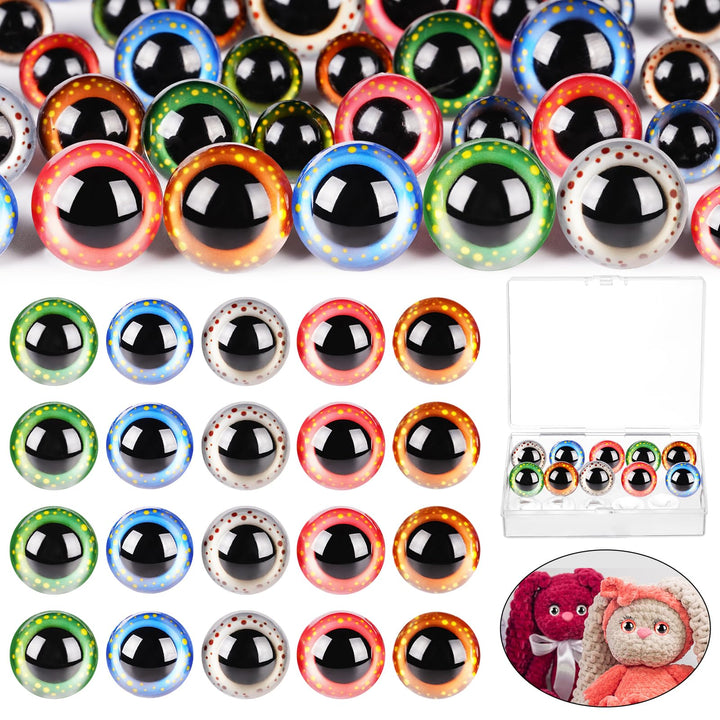 40Pcs Safety Eyes Spotted for Crocheting with Washers - MUCUNNIA