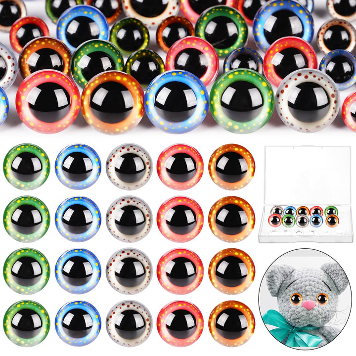 40Pcs Safety Eyes Spotted for Crocheting with Washers - MUCUNNIA