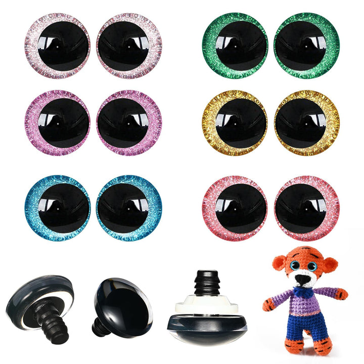 40pcs 3D Glitter Safety Eyes in Moon - MUCUNNIA