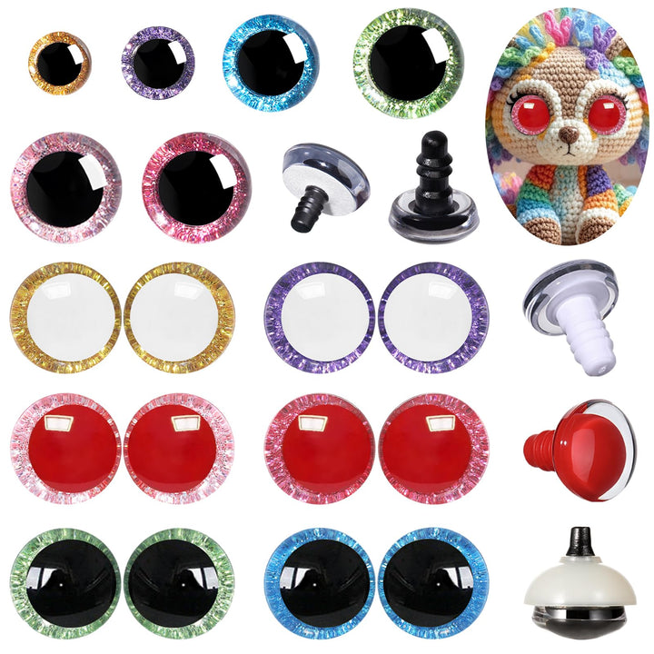 42Pcs 9-18mm Glitter Safety Eyes - MUCUNNIA