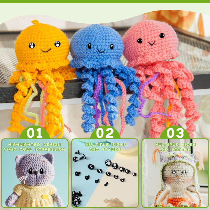 528pcs Safety Eyes for Crochet Kawaii - MUCUNNIA