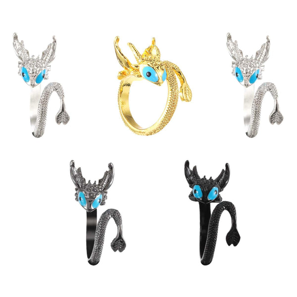 5Pcs Adjustable Dragon Crochet Rings for Beginner - MUCUNNIA