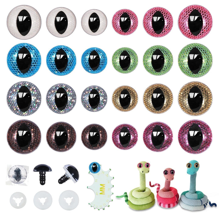 60pcs 20-30mm Glitter Cat Safety Eyes - MUCUNNIA