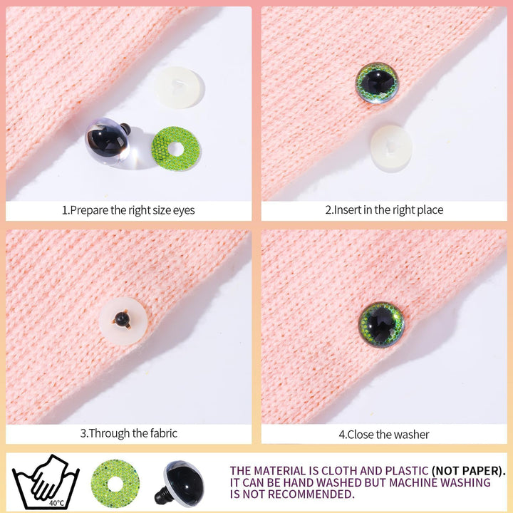 60pcs 20-30mm Glitter Cat Safety Eyes - MUCUNNIA