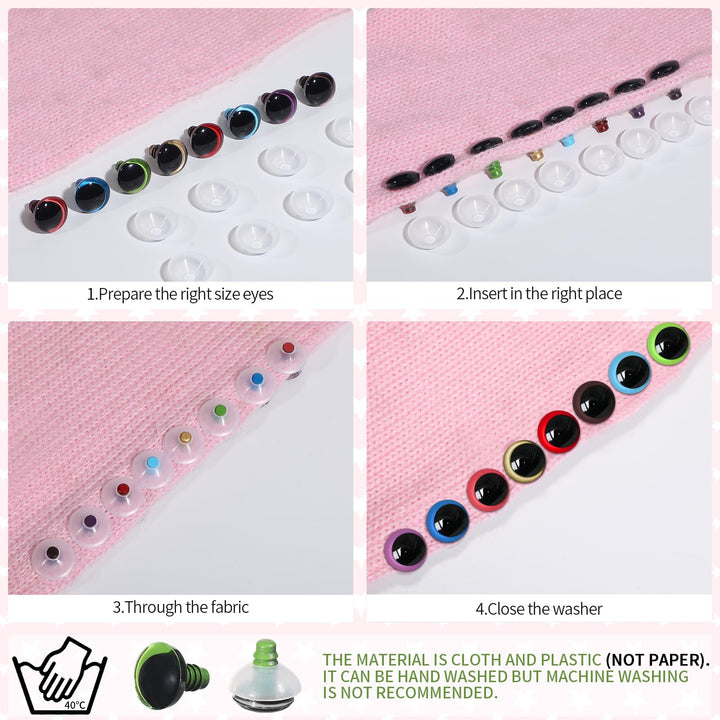 64Pcs 18mm Colored Moon Safety Eyes - MUCUNNIA