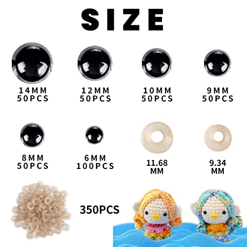 700 Pcs Safety Eyes with Washers for Amigurumi - MUCUNNIA