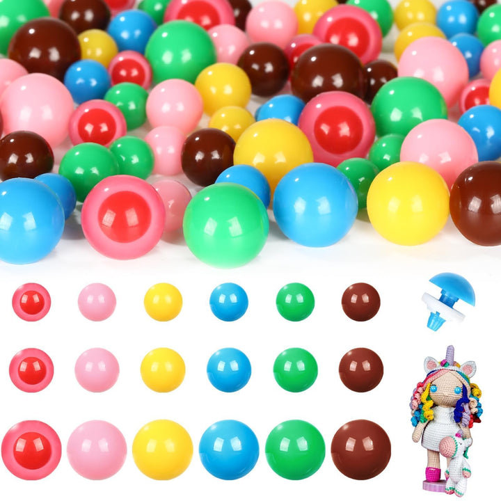 72pcs Colorful Plastic Safety Eyes with Washers - MUCUNNIA