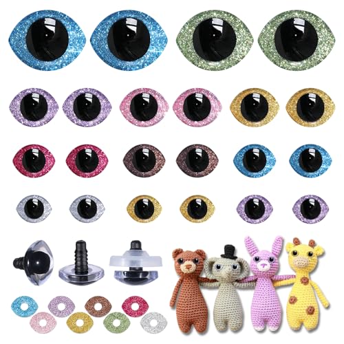72Pcs Oval 3D Safety Eyes with Washers - MUCUNNIA