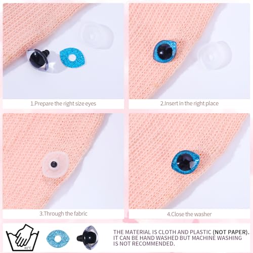72Pcs Oval 3D Safety Eyes with Washers - MUCUNNIA