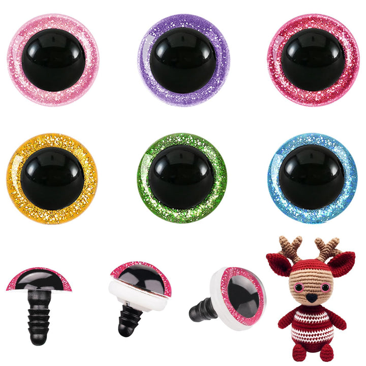 72pcs Glitter Plastic Safety Eyes - MUCUNNIA