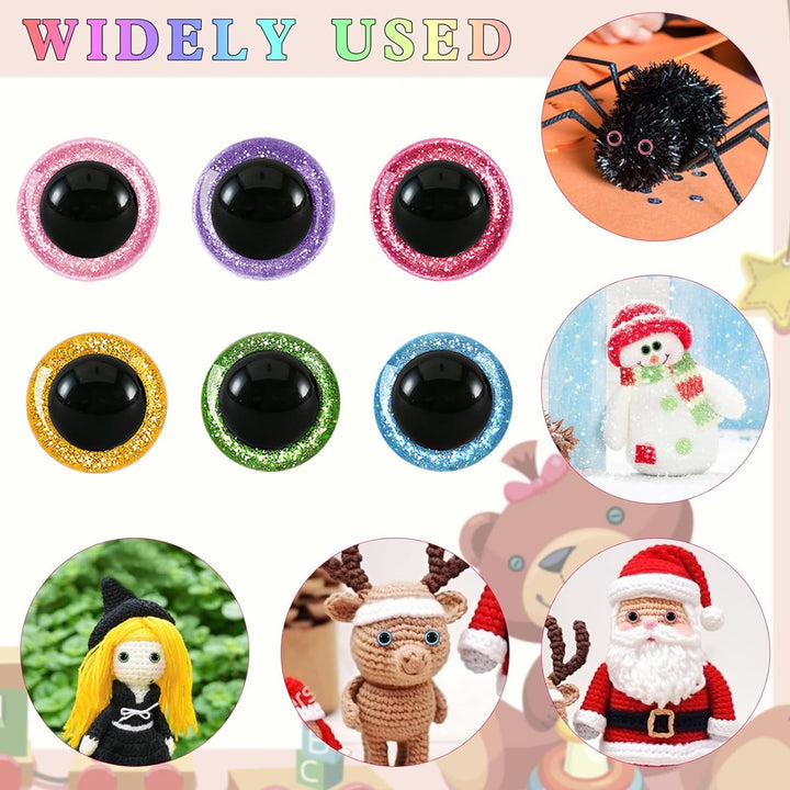 72pcs Glitter Plastic Safety Eyes - MUCUNNIA