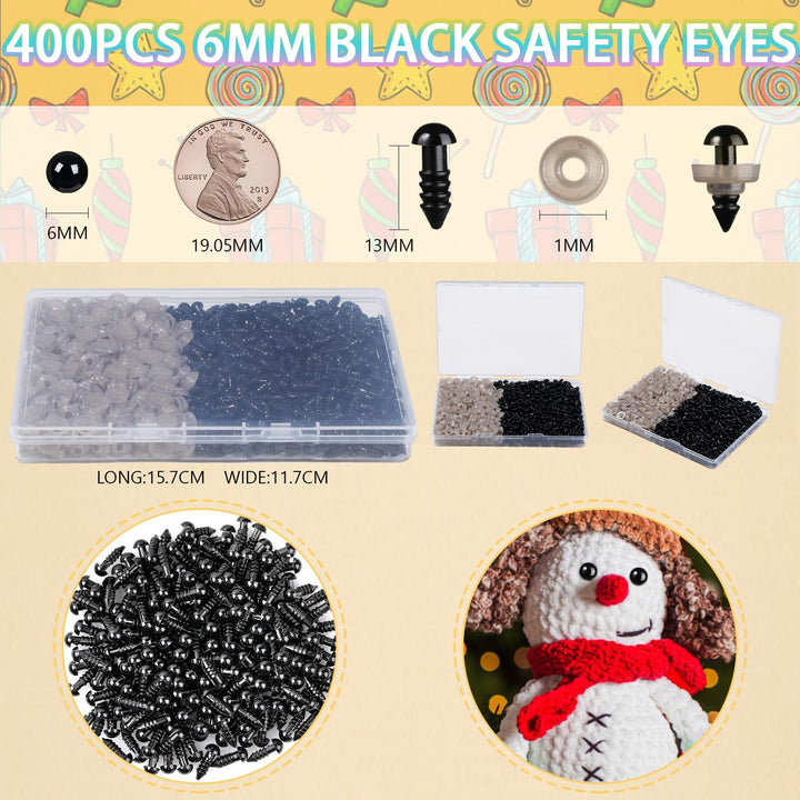 800Pcs 6-10mm Safety Eyes for Crocheting - MUCUNNIA