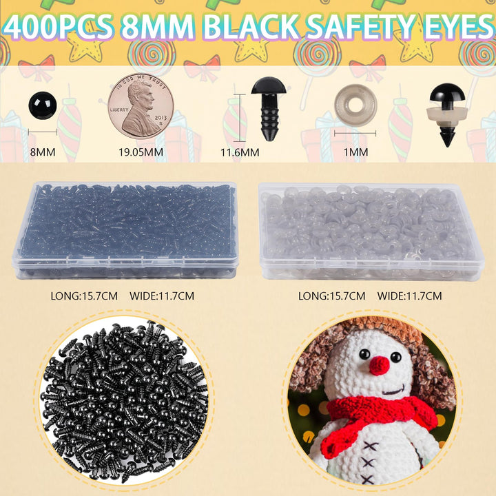 800Pcs 6-10mm Safety Eyes for Crocheting - MUCUNNIA