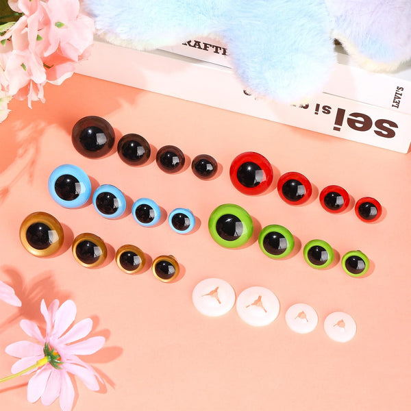 80pcs Colorful Plastic Safety Eyes with Washers - MUCUNNIA