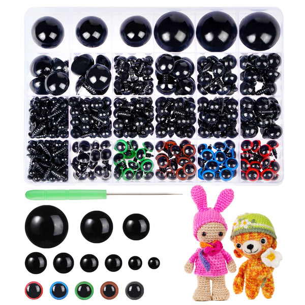 816 Pcs Plastic Colorful Safety Eyes with Washers - MUCUNNIA