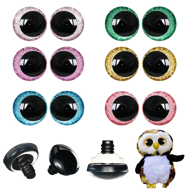 96pcs 3D Glitter Safety Eyes in Moon - MUCUNNIA