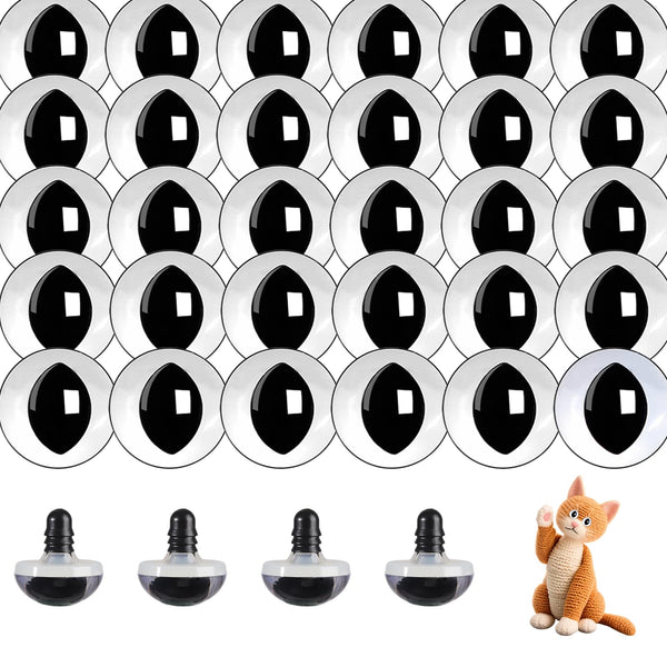 Clear Cat Safety Eyes for Crocheting with Washers - MUCUNNIA