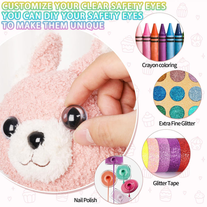 Clear Cat Safety Eyes for Crocheting with Washers - MUCUNNIA