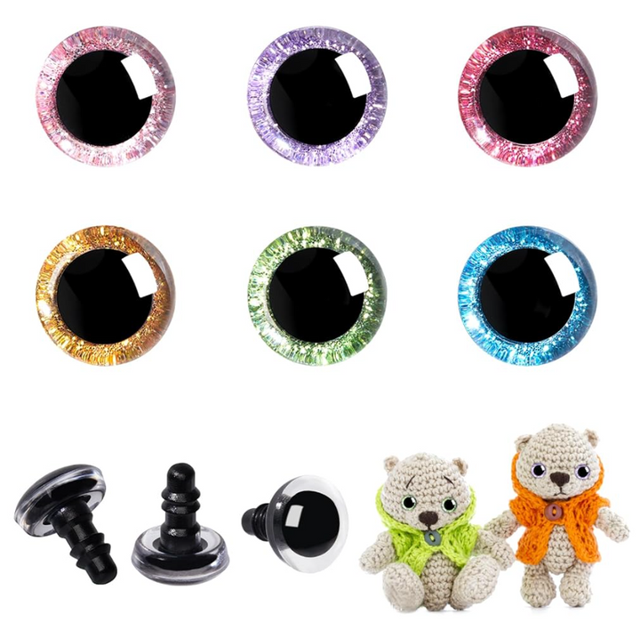 Glitter Safety Eyes with Washers - MUCUNNIA