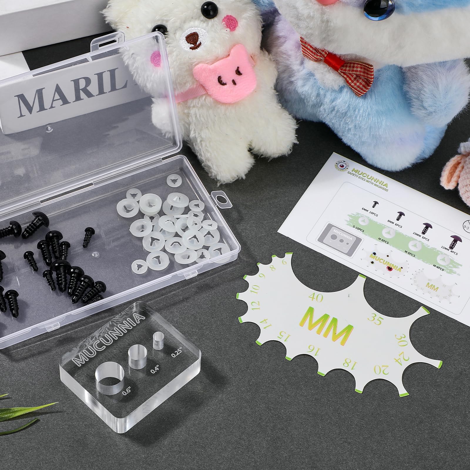 Juome Safety Eye Tool For Crocheting - Attaches 5-30mm Safety Eyes, Ergonomic Hand Tool For Amigurumi & Stuffed Toys